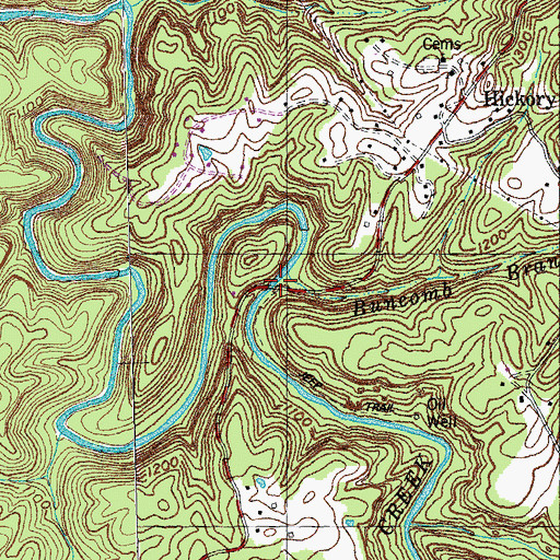Topographic Map of Buncomb Branch, KY
