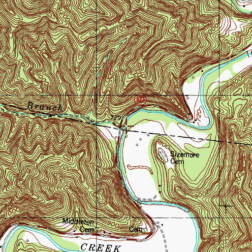 Topographic Map of Burger Branch, KY