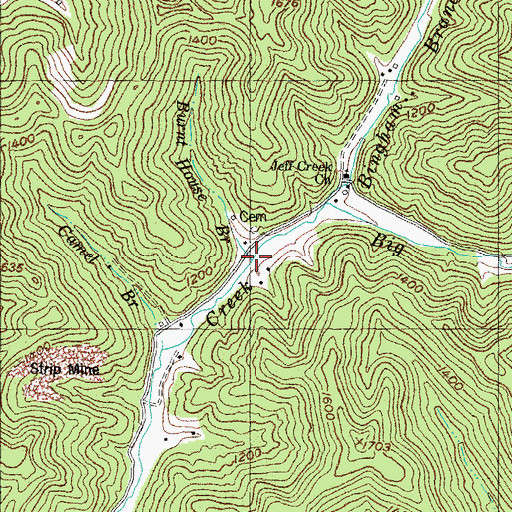 Topographic Map of Burnt House Branch, KY