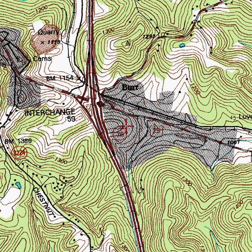 Topographic Map of Burr, KY