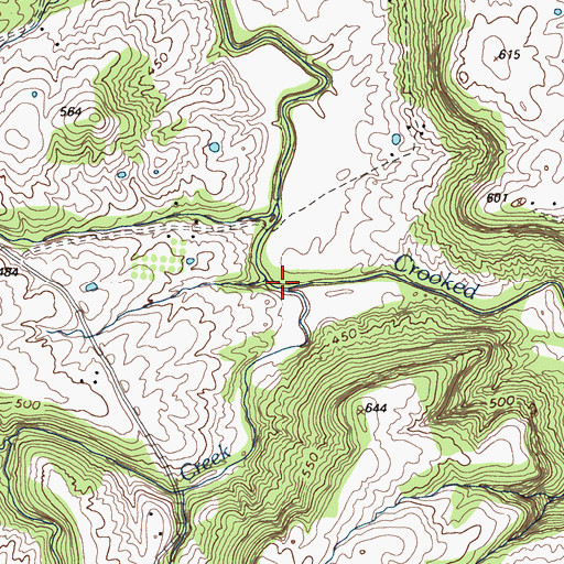 Topographic Map of Butler Creek, KY