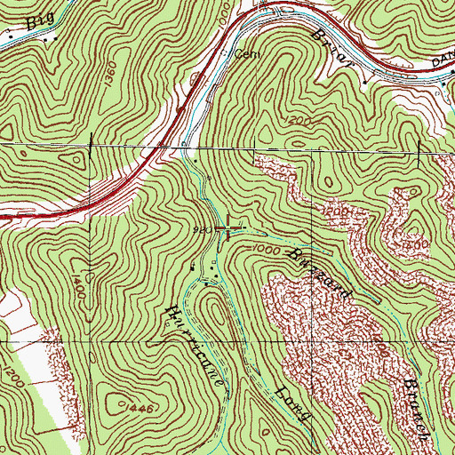 Topographic Map of Buzzard Branch, KY