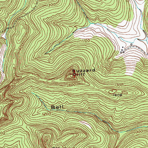 Topographic Map of Buzzard Cliff, KY