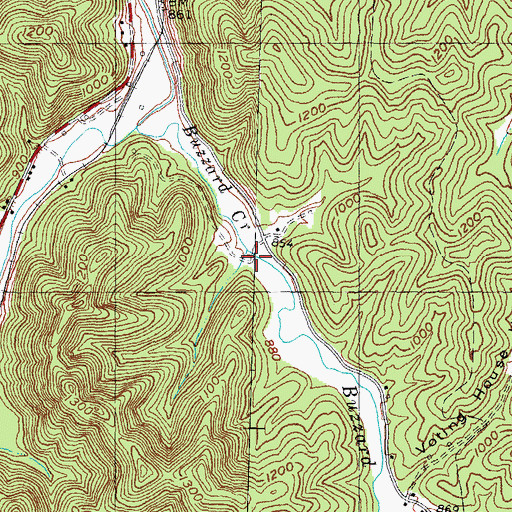 Topographic Map of Buzzard Creek, KY