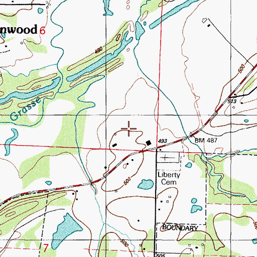 Topographic Map of Liberty Church, AR