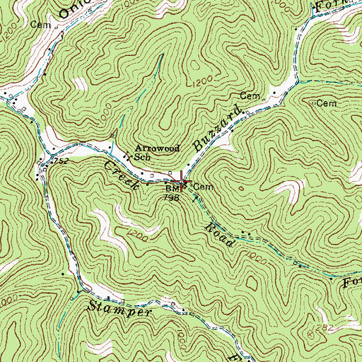 Topographic Map of Buzzard Fork, KY