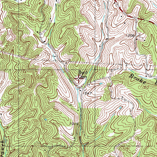 Topographic Map of Byrd Cemetery, KY