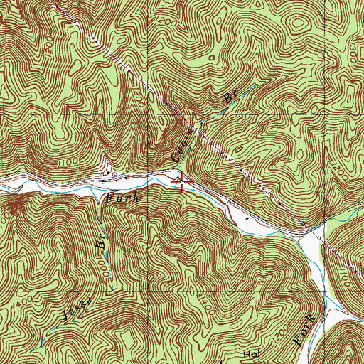 Topographic Map of Cabin Branch, KY
