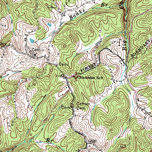Topographic Map of Calaboose School, KY