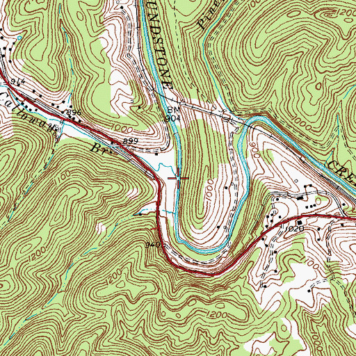Topographic Map of Calloway Branch, KY