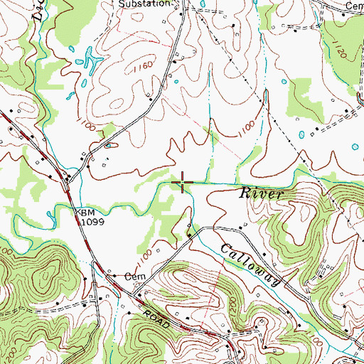 Topographic Map of Calloway Creek, KY