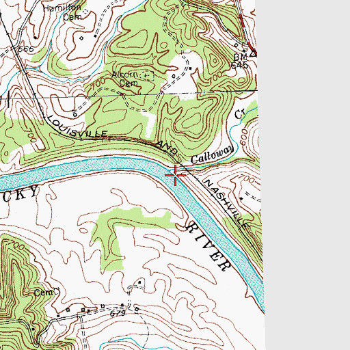 Topographic Map of Calloway Creek, KY