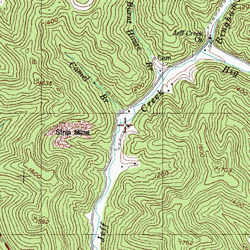 Topographic Map of Camel Branch, KY