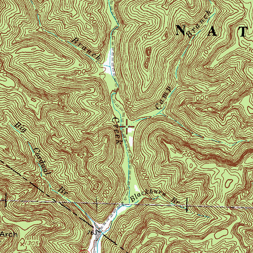 Topographic Map of Camp Branch, KY