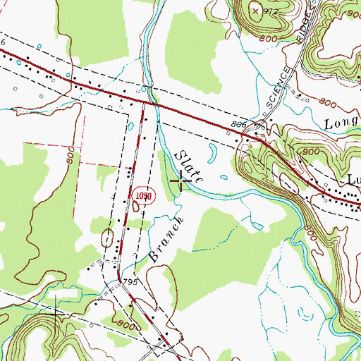 Topographic Map of Camp Branch, KY