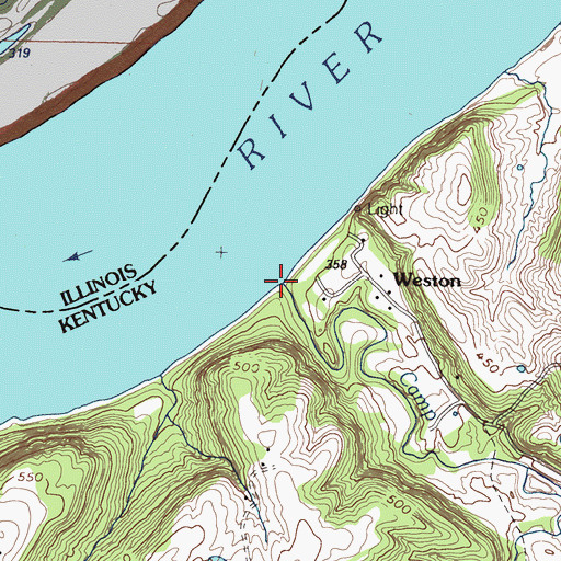 Topographic Map of Camp Creek, KY