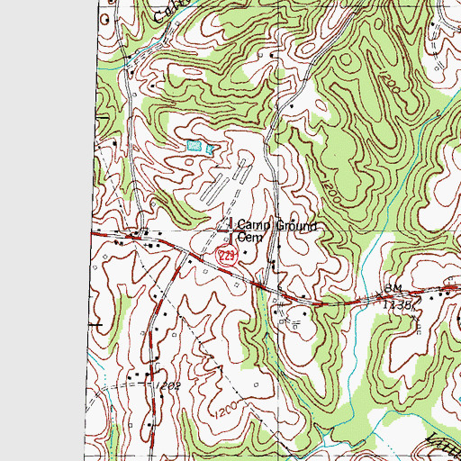Topographic Map of Camp Ground Cemetery, KY
