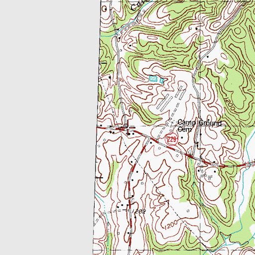 Topographic Map of Camp Ground School, KY