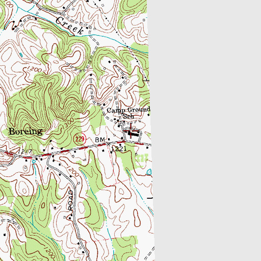 Topographic Map of Camp Ground School, KY