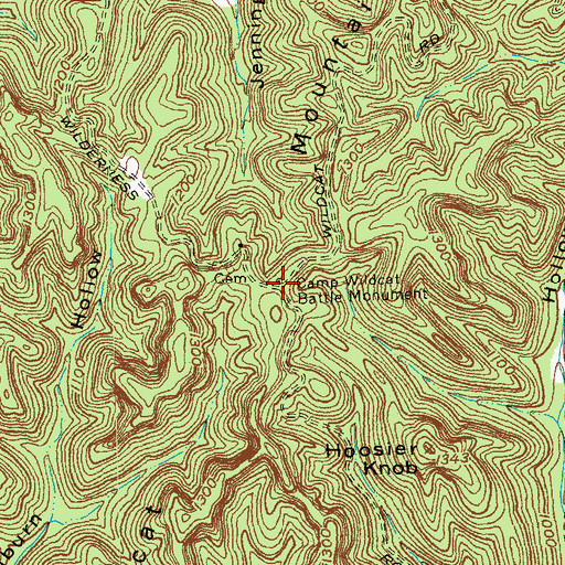 Topographic Map of Camp Wildcat Battle Monument, KY