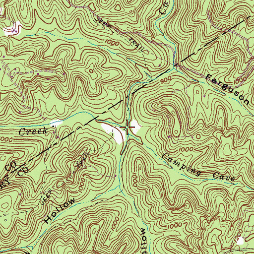 Topographic Map of Camping Cave Branch, KY
