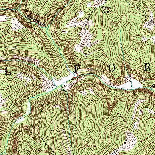 Topographic Map of Cane Branch, KY