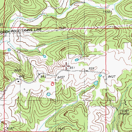 Topographic Map of Liberty Hill Church, AR
