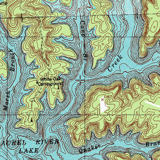 Topographic Map of Cane Branch, KY