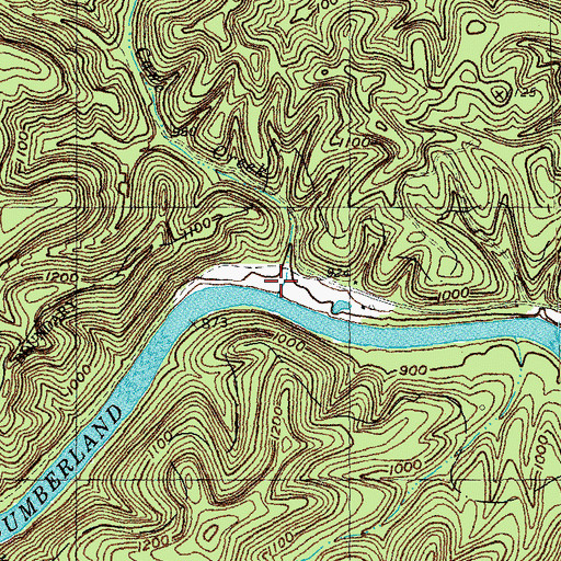 Topographic Map of Cane Creek, KY