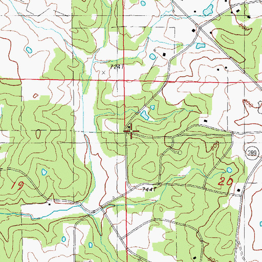 Topographic Map of Liberty Hill Church, AR