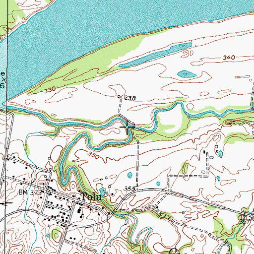Topographic Map of Caney Fork, KY