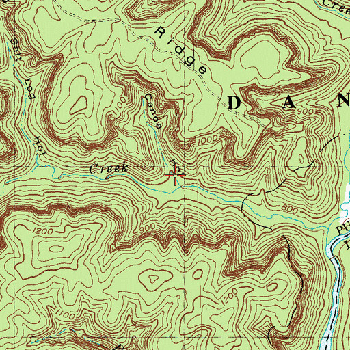 Topographic Map of Canoe Hollow, KY