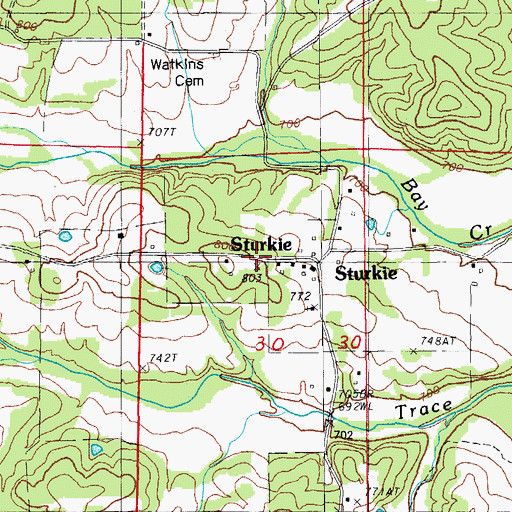 Topographic Map of Liberty Hill School (historical), AR