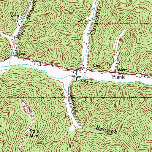 Topographic Map of Carpenter Branch, KY