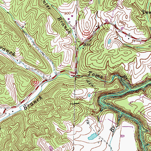 Topographic Map of Carpenter Branch, KY