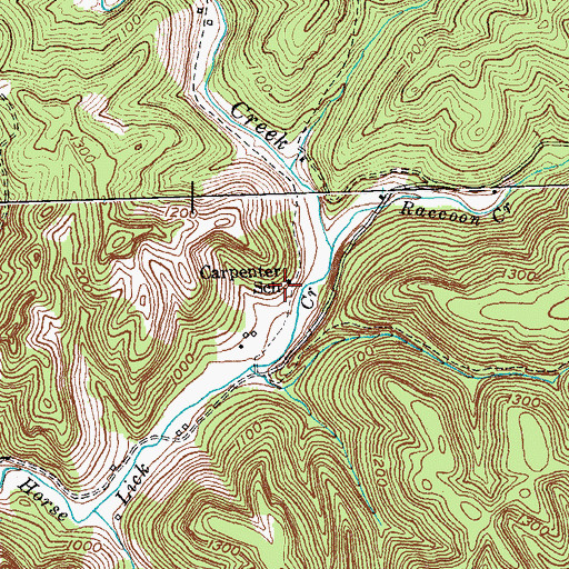 Topographic Map of Carpenter School, KY