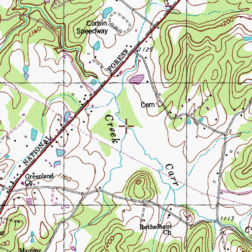 Topographic Map of Carr Creek, KY