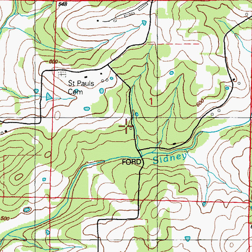 Topographic Map of Liberty School, AR