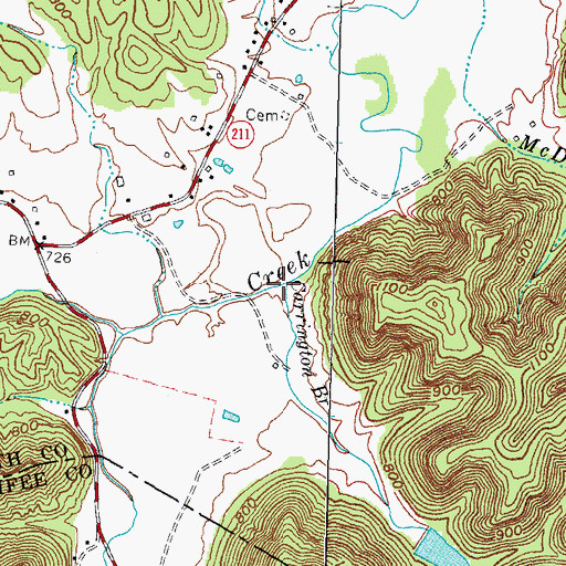 Topographic Map of Carrington Branch, KY
