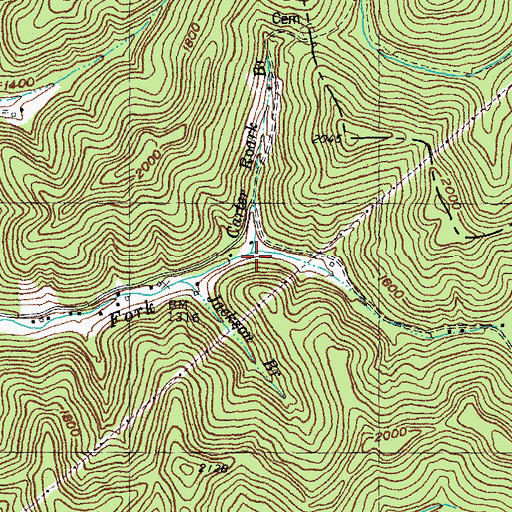 Topographic Map of Carter Roark Branch, KY
