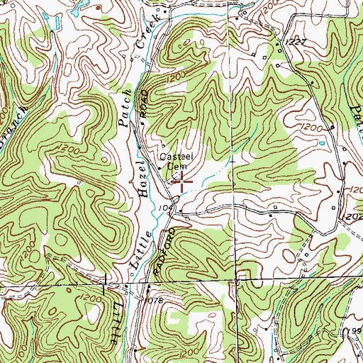 Topographic Map of Casteel Cemetery, KY