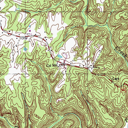 Topographic Map of Cal Hill Church, KY