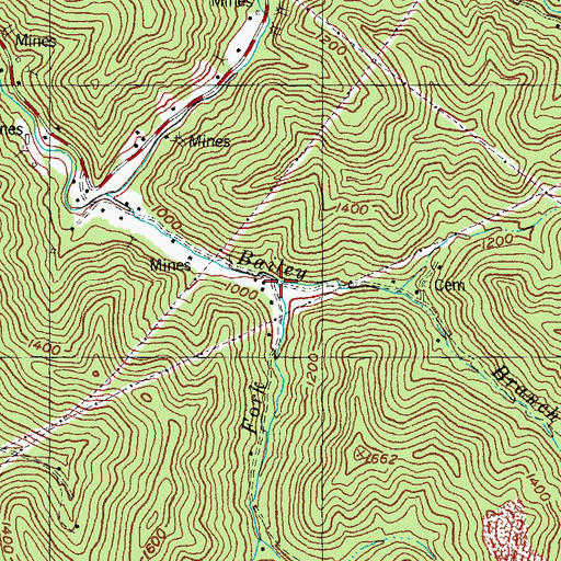 Topographic Map of Caudill Fork, KY