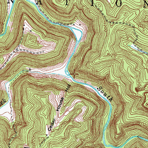 Topographic Map of Cavanaugh Creek, KY