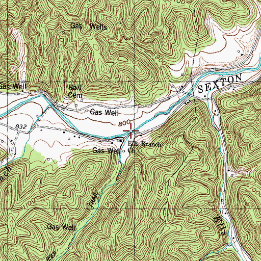 Topographic Map of Cave Branch, KY