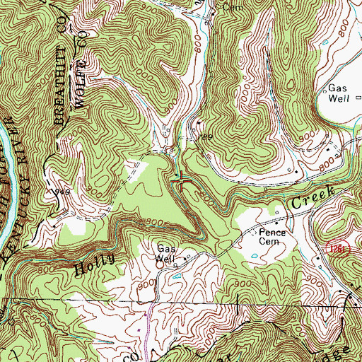 Topographic Map of Cave Branch, KY