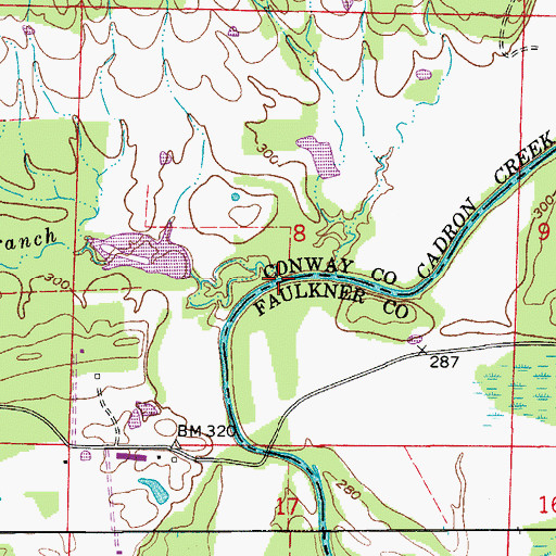 Topographic Map of Lick Branch, AR