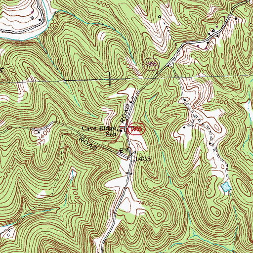 Topographic Map of Cave Ridge School, KY