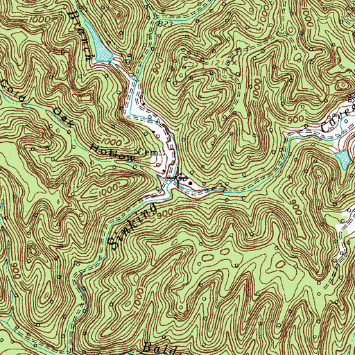 Topographic Map of Caves Fork, KY