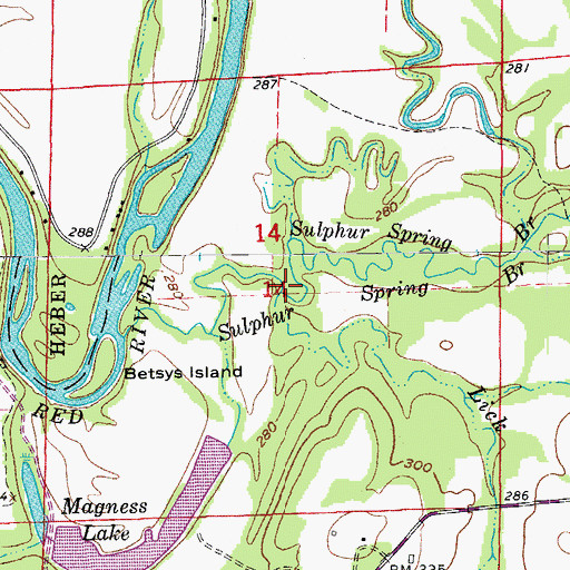 Topographic Map of Lick Branch, AR